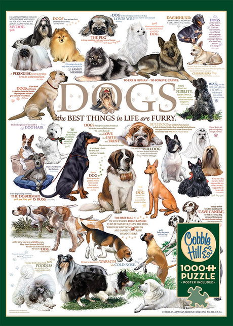 Cobble Hill Lucia Guarnotta DOG QUOTES Quality 1000pc Jigsaw Puzzle 80090
