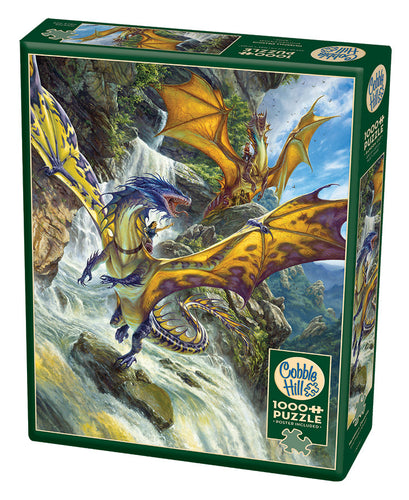 Cobble Hill Matthew Stewart WATERFALL DRAGONS Quality 1000pc Jigsaw Puzzle 80105