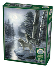 Load image into Gallery viewer, Cobble Hill James A Meger WOLVES BY MOONLIGHT 1000pc Jigsaw Puzzle 80108
