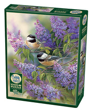 Load image into Gallery viewer, Cobble Hill Rosemay Millette CHICKADEES &amp; LILACS 1000pc Jigsaw Puzzle 80112
