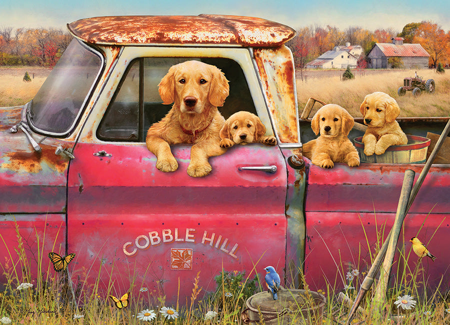 Cobble Hill Greg Giordano COBBLE HILL FARM Dog family 1000pc Jigsaw Puzzle 80116