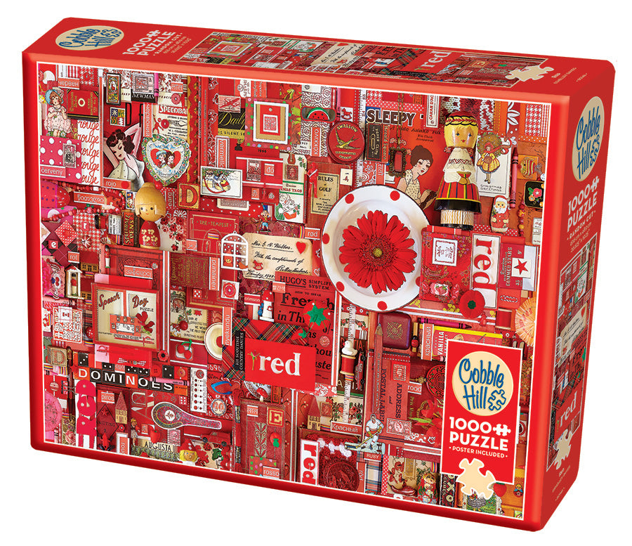 Cobble Hill Shelley Davies RED - Colours series 1000pc Jigsaw Puzzle 80146