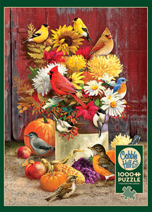 Cobble Hill Greg Giordano AUTUMN BOUQUET Flowers Birds1000pc Jigsaw Puzzle 80183