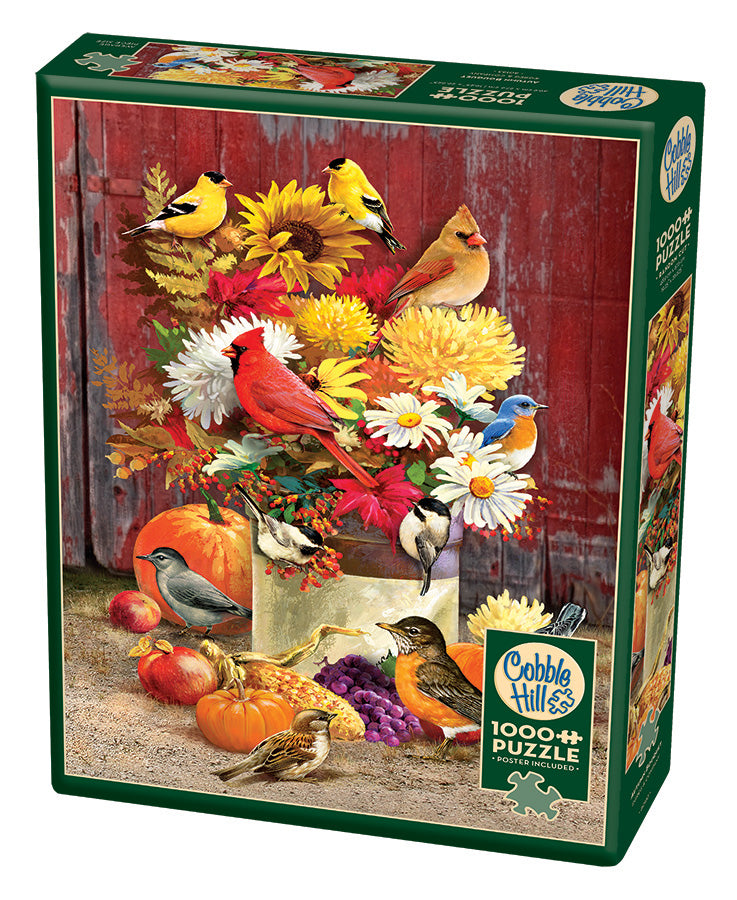 Cobble Hill Greg Giordano AUTUMN BOUQUET Flowers Birds1000pc Jigsaw Puzzle 80183