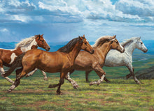 Load image into Gallery viewer, Cobble Hill Chris Cummings WINDSWEPT Horses Quality 1000pc Jigsaw Puzzle 80186
