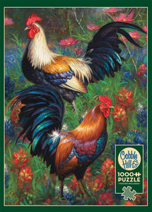 Cobble Hill Mark Keathley ROOSTERS Cockrells Hens 1000 piece Jigsaw Puzzle 80217