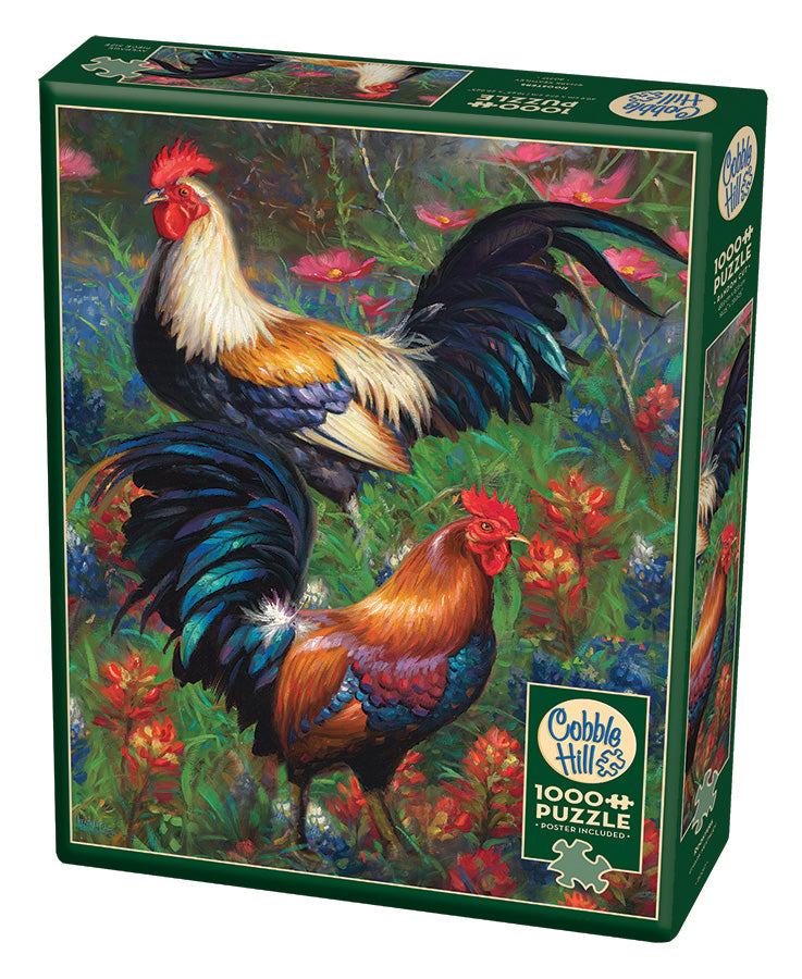 Cobble Hill Mark Keathley ROOSTERS Cockrells Hens 1000 piece Jigsaw Puzzle 80217