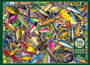 Cobble Hill Puzzle Jon Q Wright ALLURING Fishing Lures1000pc Jigsaw Puzzle 80233