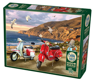 Cobble Hill Greg Giordano SCOOTERS Vespa Lambretta 1000pc Jigsaw Puzzle 80236