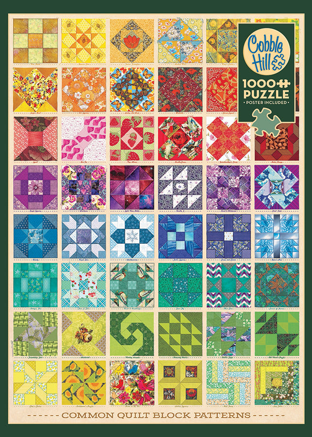 Cobble Hill Creations COMMON QUILT BLOCKS 1000pc Jigsaw Puzzle 80237