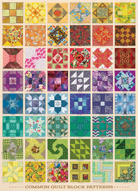 Cobble Hill Creations COMMON QUILT BLOCKS 1000pc Jigsaw Puzzle 80237