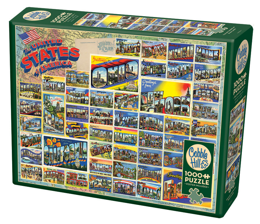 Cobble Hill Creations VINTAGE AMERICAN POSTCARDS 1000pc Jigsaw Puzzle 80254