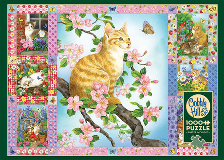 Cobble Jane Maday BLOSSOM & KITTENS QUILT cat 1000pc Quality Jigsaw Puzzle 80272