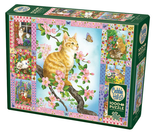 Cobble Jane Maday BLOSSOM & KITTENS QUILT cat 1000pc Quality Jigsaw Puzzle 80272