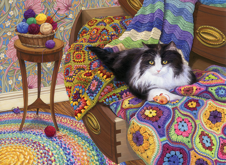 Cobble Hill Joelle McIntyre COMFY CAT 1000pc Jigsaw Puzzle 80316