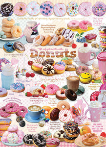 Cobble Hill Puzzle Company DONUT TIME Food Doughnuts 1000pc Jigsaw Puzzle 80321