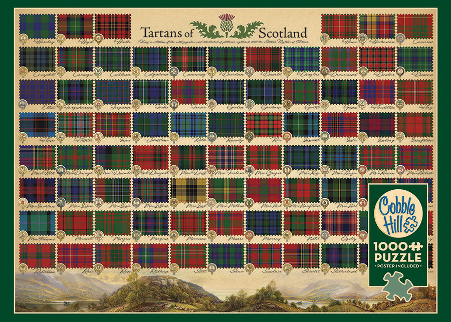 Cobble Hill Puzzle Company TARTANS OF SCOTLAND 1000pc Jigsaw Puzzle 80324