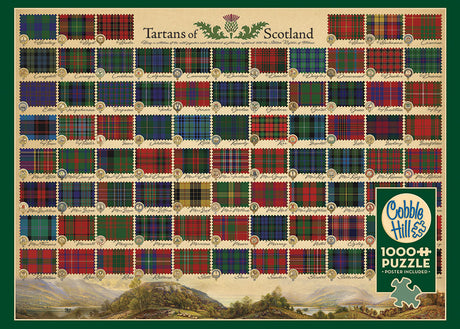 Cobble Hill Puzzle Company TARTANS OF SCOTLAND 1000pc Jigsaw Puzzle 80324 | *DAMAGED BOX* 
