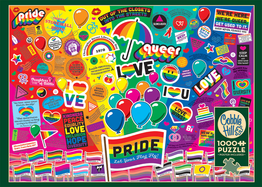 Cobble Hill Puzzle Company PRIDE rainbow colours 1000pc Jigsaw Puzzle 80331