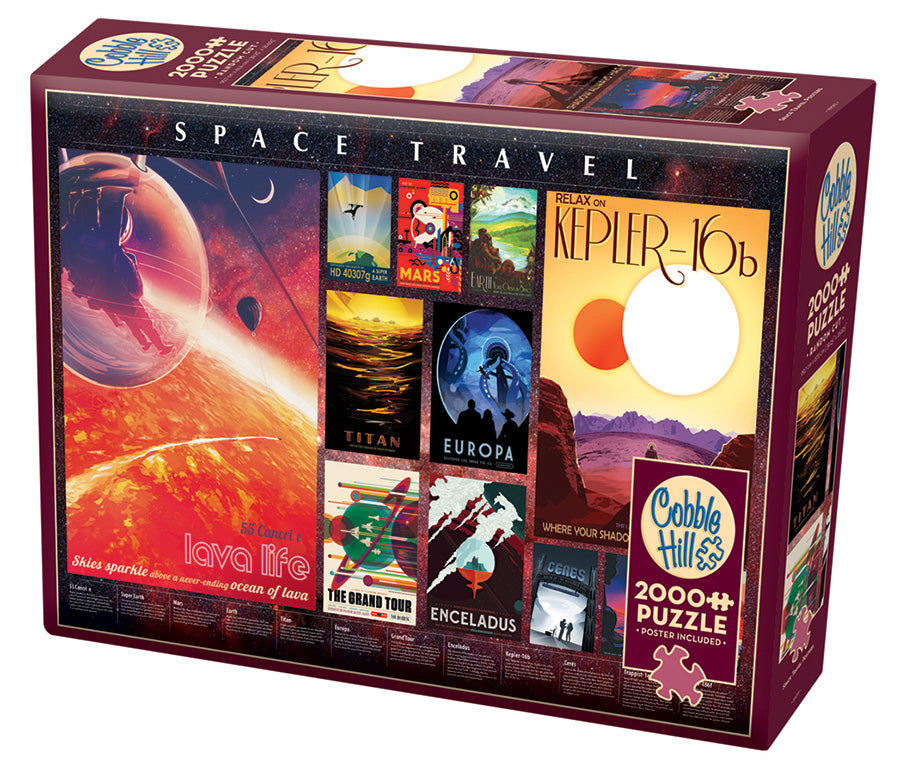 Cobble Hill Creations SPACE TRAVEL POSTERS 2000pc Jigsaw Puzzle 89013