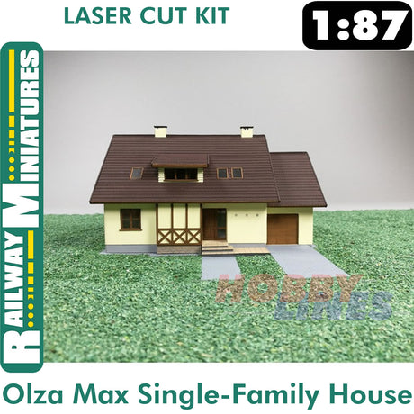 Single-Family House Ozla Max laser cut kit HO 1:87 Vessel RAILWAY MINIATURES 001