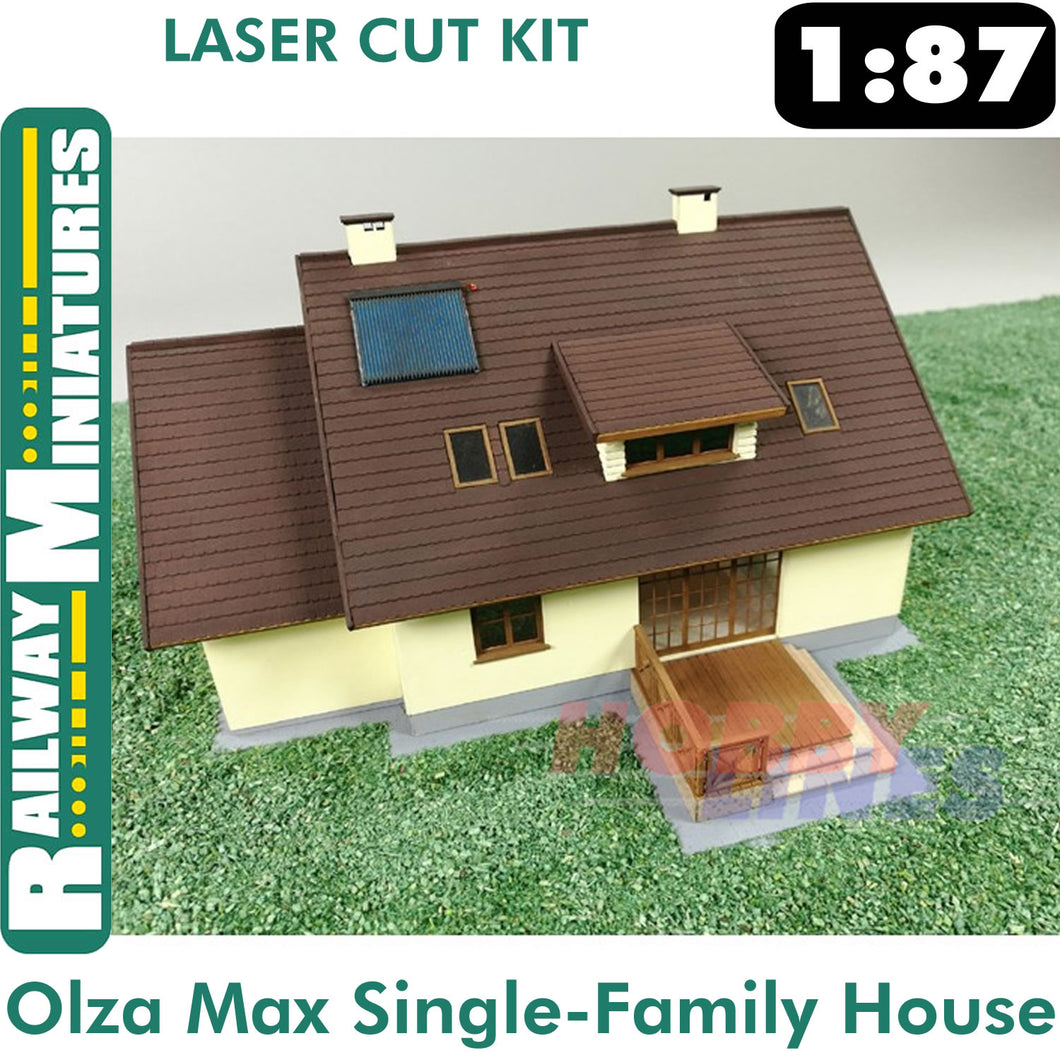Single-Family House Ozla Max laser cut kit HO 1:87 Vessel RAILWAY MINIATURES 001