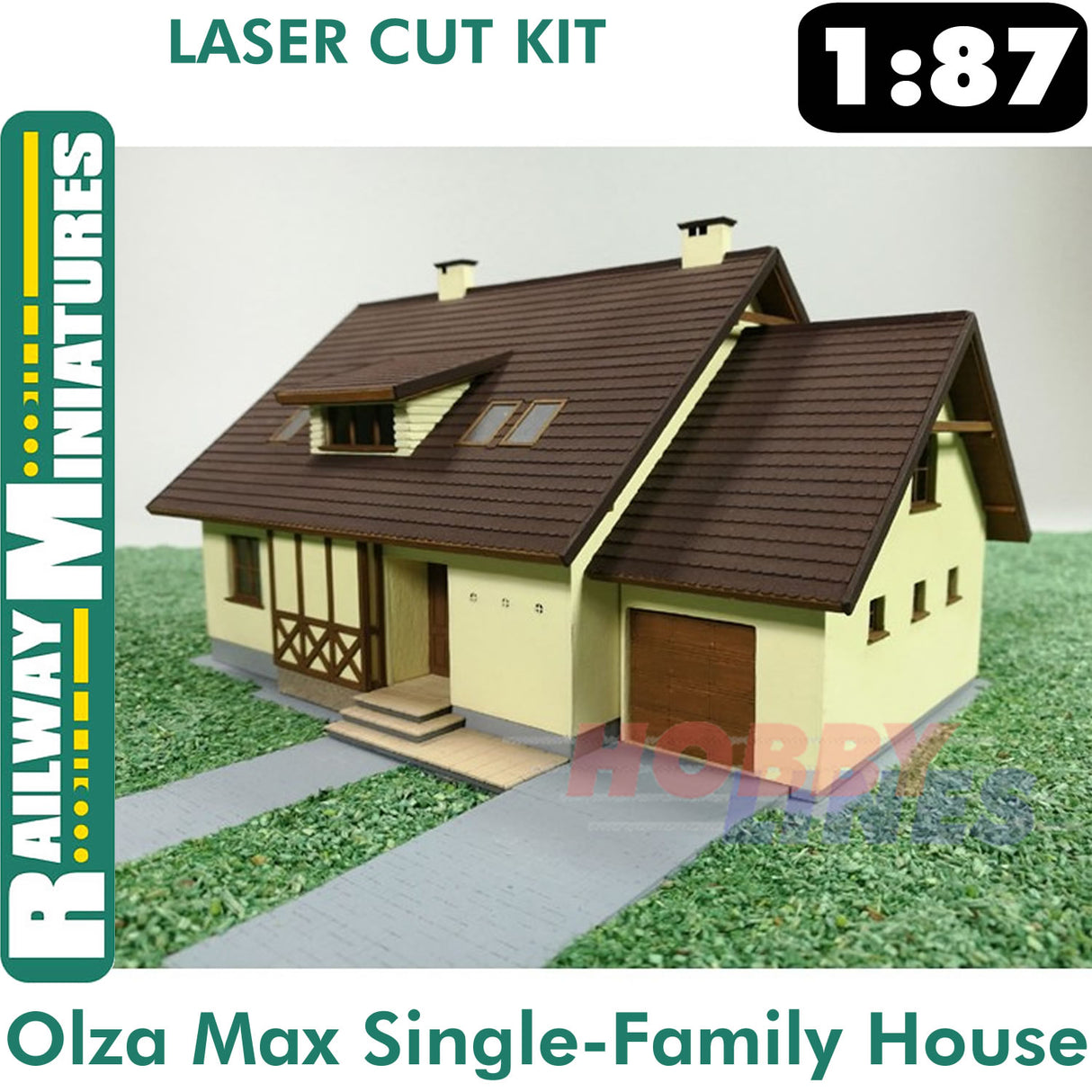 Single-Family House Ozla Max laser cut kit HO 1:87 Vessel RAILWAY MINIATURES 001