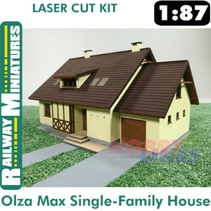 Single-Family House Ozla Max laser cut kit HO 1:87 Vessel RAILWAY MINIATURES 001