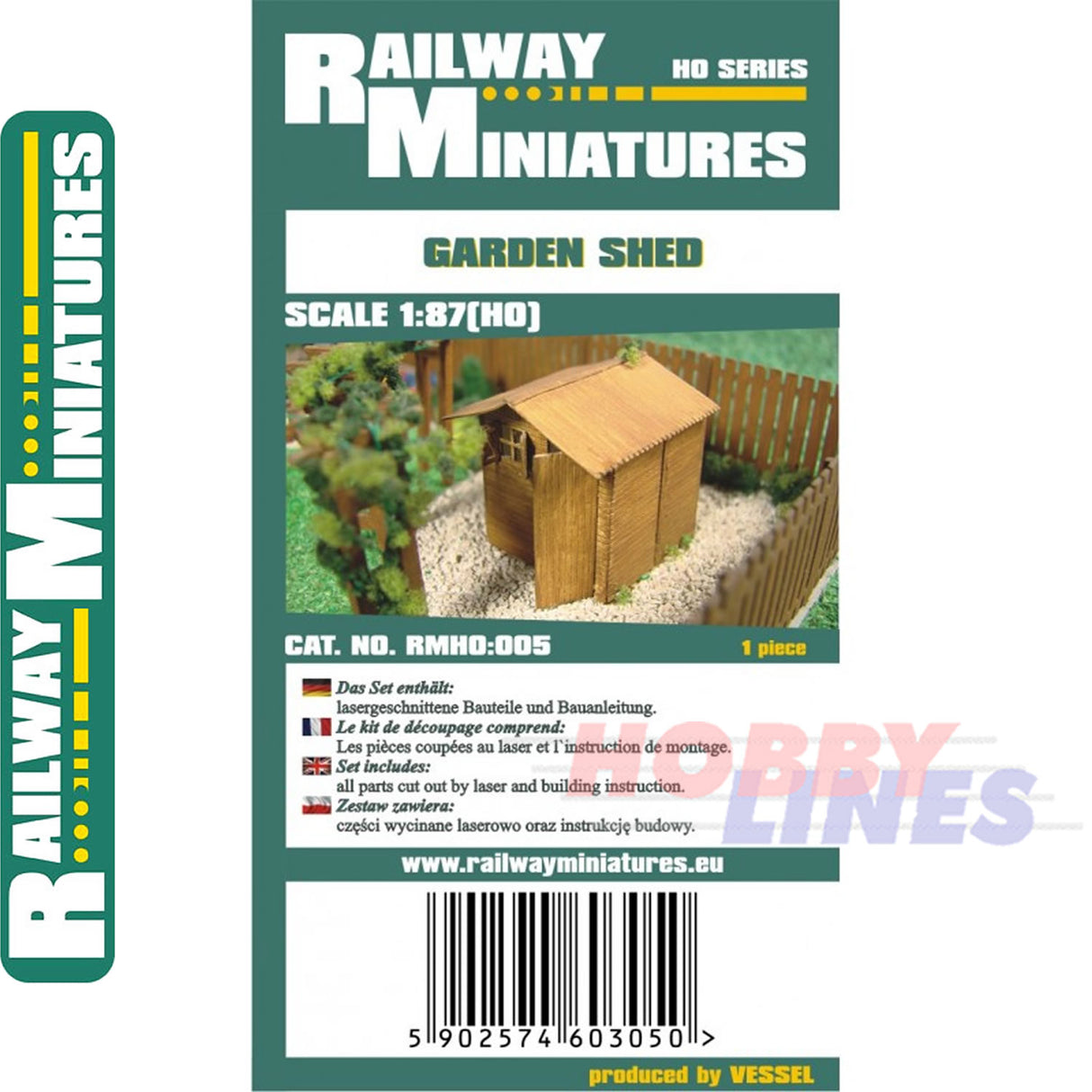 GARDEN SHED laser cut kit HO 1:87 Vessel RAILWAY MINIATURES RMH0:005