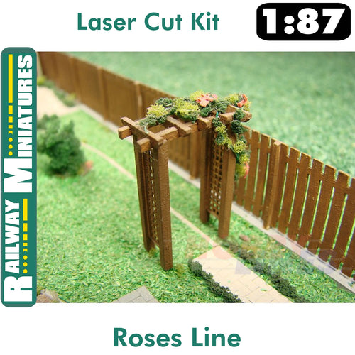 ROSES LINE / ARCH Pergola laser cut kit HO 1:87 Vessel RAILWAY MINIATURES 010