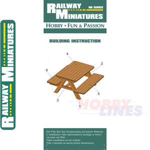 GARDEN BENCH laser cut kit HO 1:87 Vessel RAILWAY MINIATURES 012