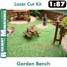 Load image into Gallery viewer, GARDEN BENCH laser cut kit HO 1:87 Vessel RAILWAY MINIATURES 012
