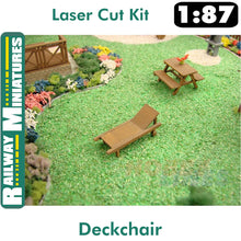 Load image into Gallery viewer, DECKCHAIR Sun Lounger cut kit HO 1:87 Vessel RAILWAY MINIATURES 016
