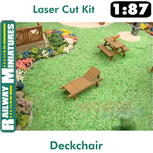 DECKCHAIR Sun Lounger cut kit HO 1:87 Vessel RAILWAY MINIATURES 016