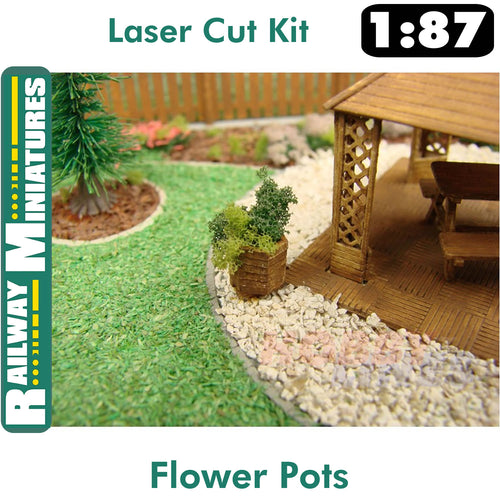 FLOWER POT Planter cut kit HO 1:87 Vessel RAILWAY MINIATURES 017