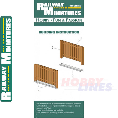 FENCE SEGMENTS Panels kit HO 1:87 Vessel RAILWAY MINIATURES 023