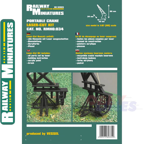 PORTABLE CRANE kit HO 1:87 Vessel RAILWAY MINIATURES 034