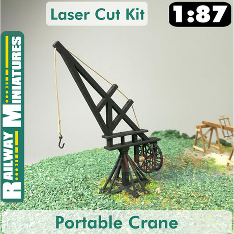 PORTABLE CRANE kit HO 1:87 Vessel RAILWAY MINIATURES 034