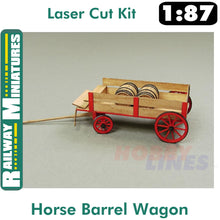 Load image into Gallery viewer, HORSE BARREL WAGON &amp; CART RUNNING GEAR kit HO 1:87 Vessel RAILWAY MINIATURES 040
