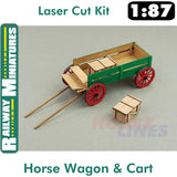 HORSE WAGON & HORSE DRAWN CART kit HO 1:87 Vessel RAILWAY MINIATURES 041