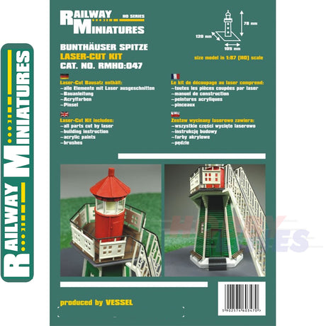 BUNTHAUSER SPITZ LIGHTHOUSE kit Germany HO 1:87 Vessel RAILWAY MINIATURES 047