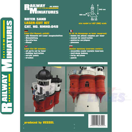 ROTER SAND LIGHTHOUSE kit Germany HO 1:87 Vessel RAILWAY MINIATURES 049