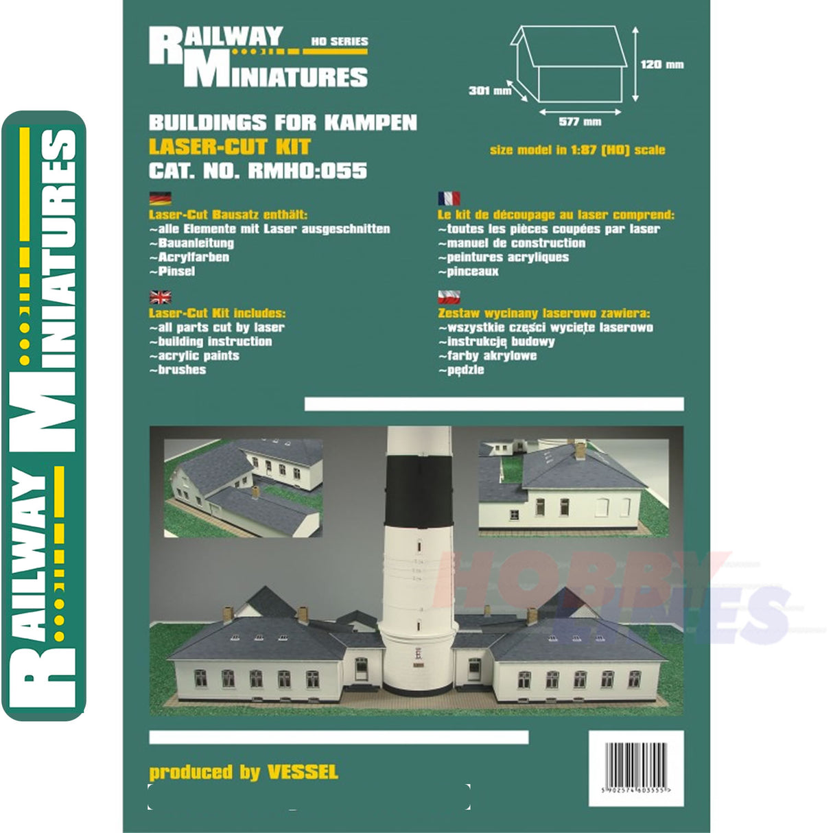 BUILDINGS FOR KAMPEN LIGHTHOUSE kit Germany HO1:87 Vessel RAILWAY MINIATURES 055