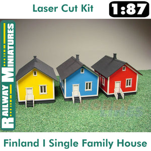 FINLAND 1 SINGLE FAMILY HOUSE kit HO 1:87 Vessel RAILWAY MINIATURES 056