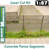 CONCRETE FENCE SEGMENTS kit HO 1:87 Vessel RAILWAY MINIATURES 061