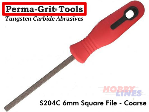 Perma-Grit S204C 6mm FILE SQUARE COARSE Tungsten Carbide Grit Permagrit