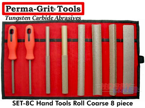 Perma-Grit SET-8C TOOL ROLL COARSE 8pc Tungsten Carbide Permagrit