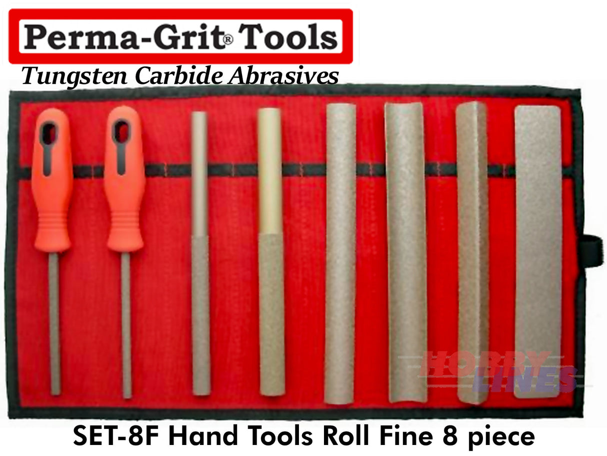 Perma-Grit SET-8F TOOL ROLL - FINE 8 pc Tungsten Carbide Permagrit