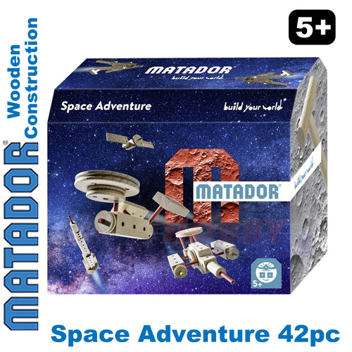 Matador Space Explorer Wood Construction Set Building Blocks Bricks 42pc age 5+