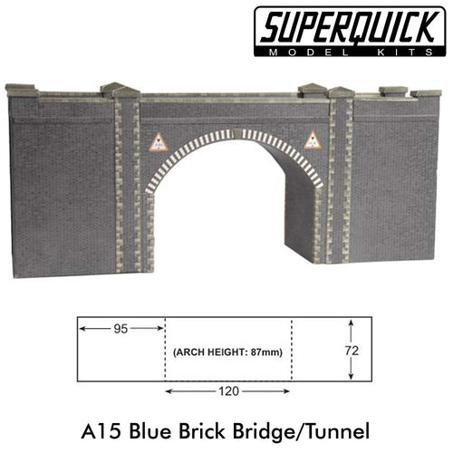 BLUE BRICK BRIDGE 1:72 Scale OO HO Gauge Railways Building Series A15 SuperQuick